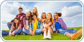 group of happy looking children