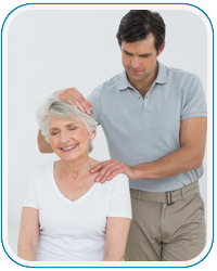 chiropractor helping patient